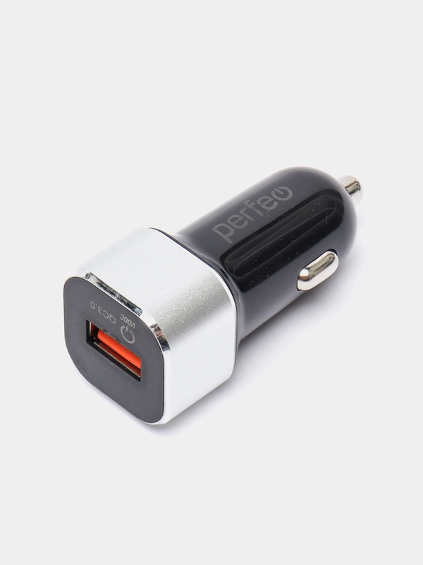 Автомобильное зарядное устройство с разъемом USB PERFEO, QC 3.0, черный