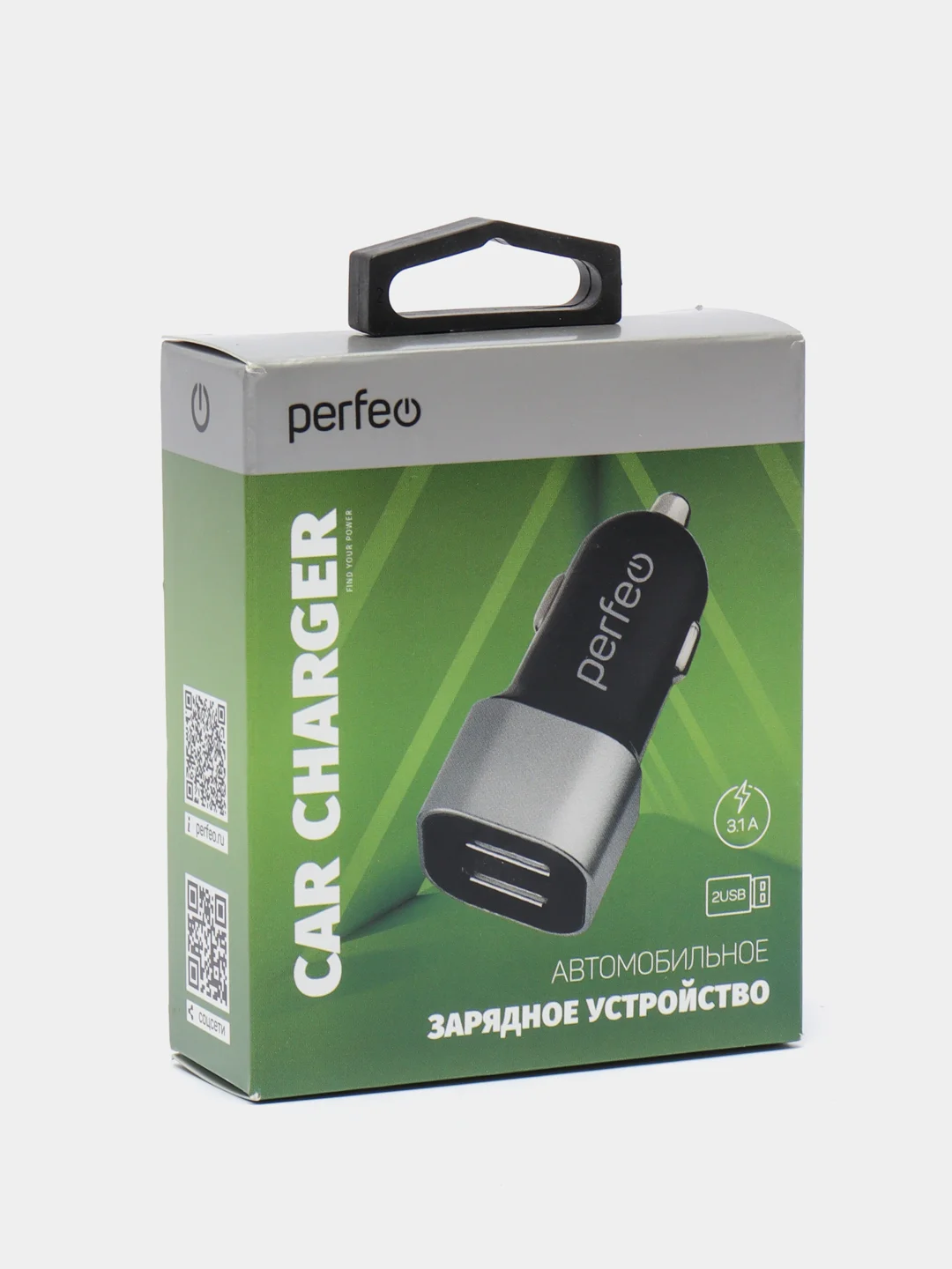 Автомобильное зарядное устройство с двумя разъемами USB Perfeo, 3.1 A, черный