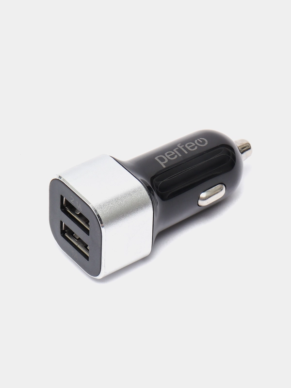 Автомобильное зарядное устройство с двумя разъемами USB Perfeo, 3.1 A, черный