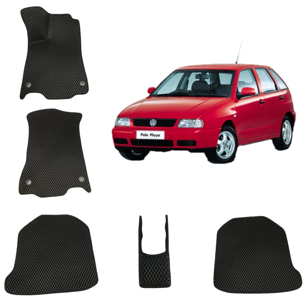 Черный автомобильные 3D-коврики EVA / ЕВА /ЭВА для Volkswagen Polo 3 / Поло 3