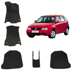 Черный автомобильные 3D-коврики EVA / ЕВА /ЭВА для Volkswagen Polo 3 / Поло 3