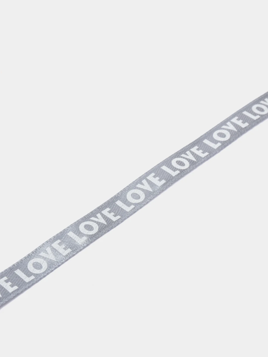 Серый атласная лента "Love", 10 мм