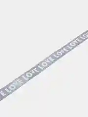 Серый атласная лента "Love", 10 мм
