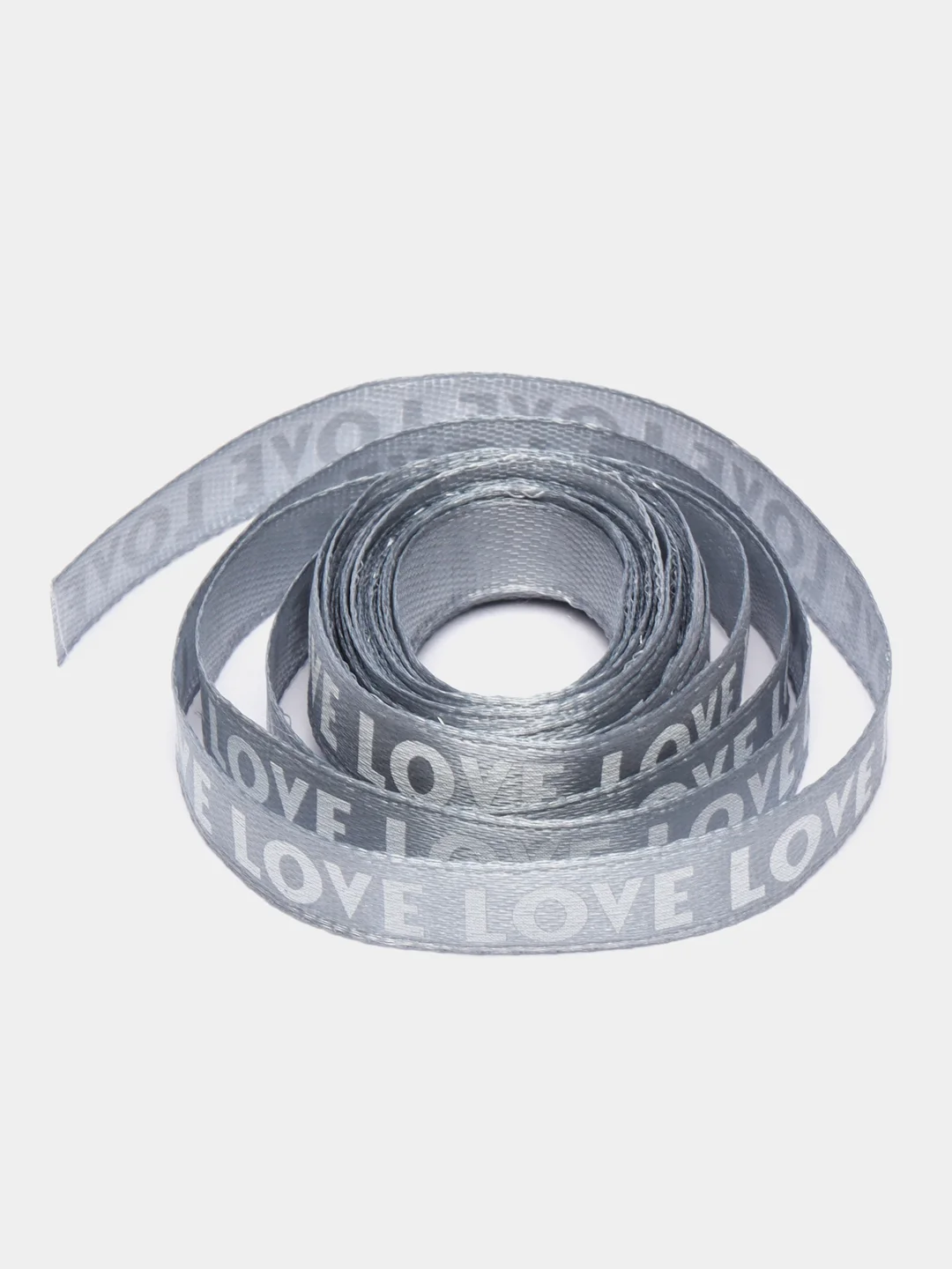 Серый атласная лента "Love", 10 мм