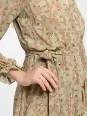 Приглушённый хаки платье женское вечернее