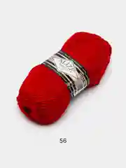 Красный пряжа Alize Superlana Klasik,  25% Шерсть 75% Акрил, 100 г, 280 м
