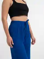 Синий брюки кюлоты в рубчик