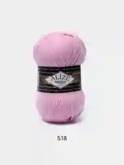 Розовый пряжа Alize Superlana Klasik,  25% Шерсть 75% Акрил, 100 г, 280 м