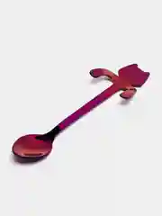 Багровый чайная, десертная ложка "Котик"
