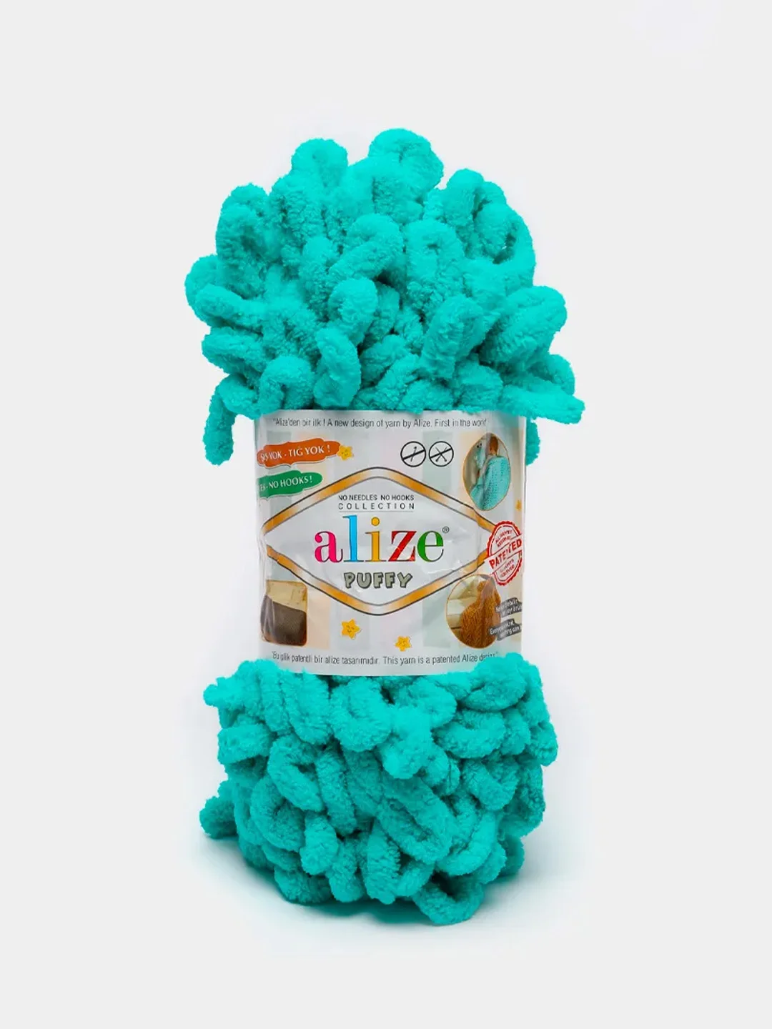 Бирюзовый пряжа Alize Puffy 100% Микрополиэстер 100г 9м (Часть2)