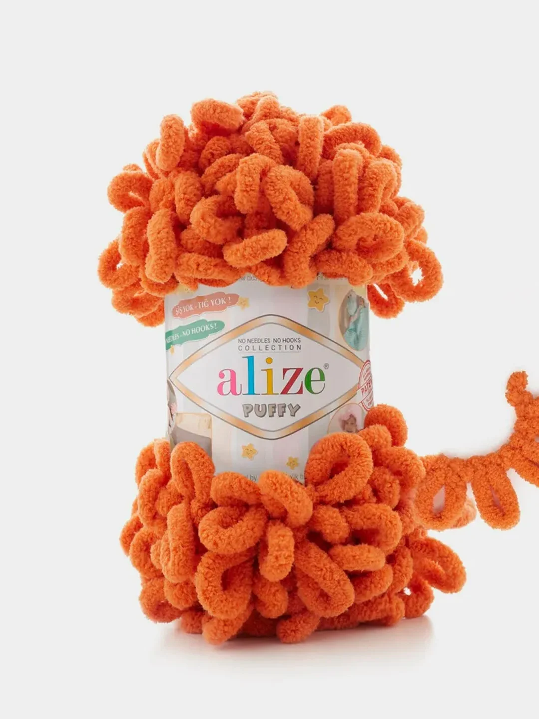 Оранжевый пряжа Alize Puffy 100% Микрополиэстер 100г 9м (Часть2)