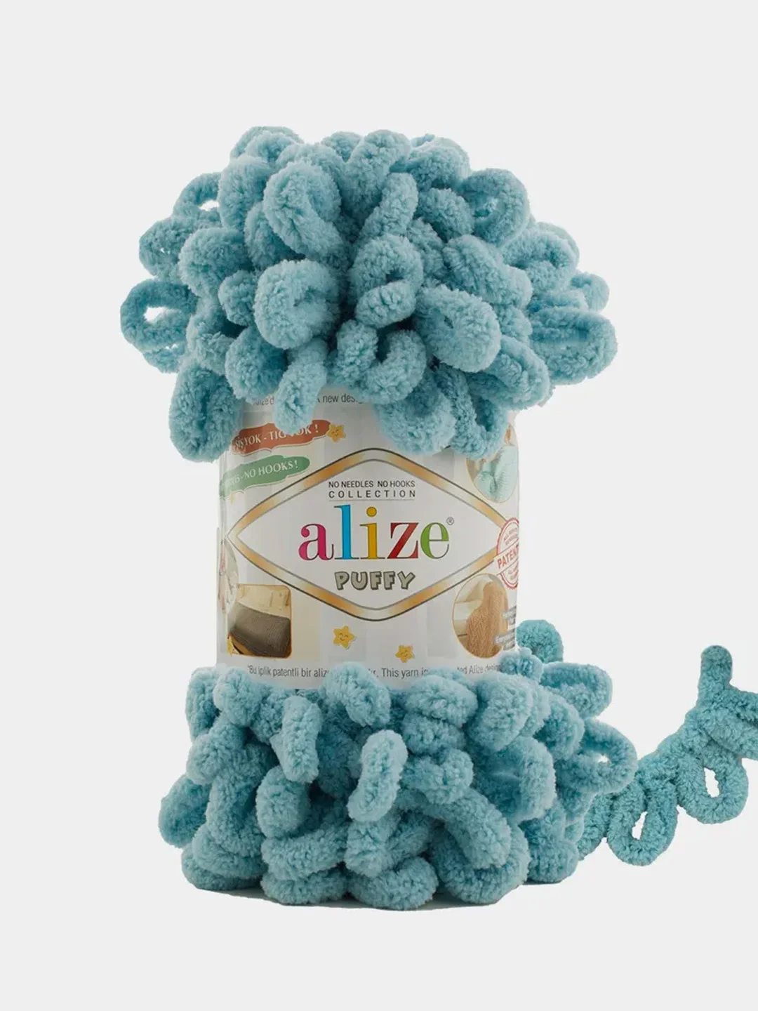Небесно-голубой пряжа Alize Puffy 100% Микрополиэстер 100г 9м (Часть2)