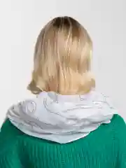 Белый шарф женский "Котики"