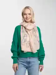 Кремовый шарф женский "Котики"