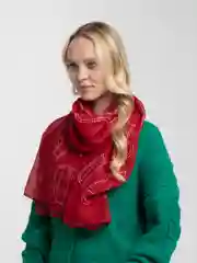 Бордовый шарф женский "Котики"