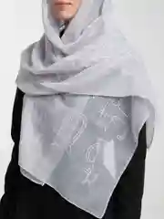 Серебряный шарф женский "Котики"