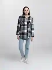 Серый рубашка в клетку, утепленная