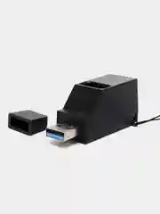 Черный разветвитель на 3 порта USB 3.0,  USB 2.0 HUB