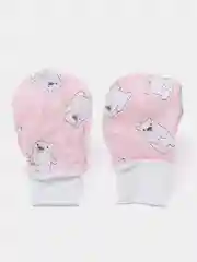 Коралловый меланж царапки - рукавички для новорождённых