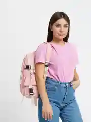 Розовый женский рюкзак, школьный