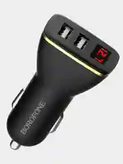 Автомобильное зарядное устройство с двойным USB и цифровым дисплеем