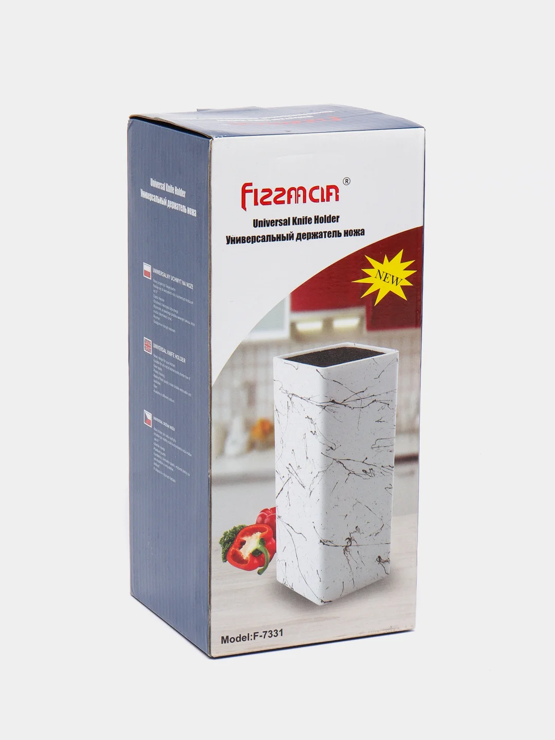 Белый подставка для ножей с наполнителем (Fizzman)
