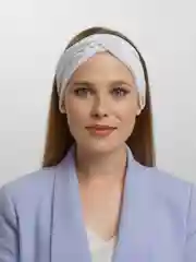 Белый повязка на голову теплая. Чалма. Ободок. Велюровая бархатная повязка