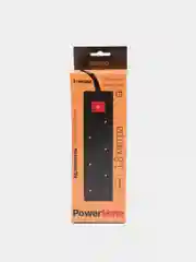 Черный сетевой удлинитель с кнопкой Perfeo "Powermate", 1,8 м
