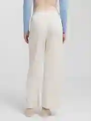Кремовый брюки кюлоты в рубчик