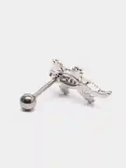Кремовый микросерьга ( пирсинг ) "Silver" со стержнем из нержавеющей стали