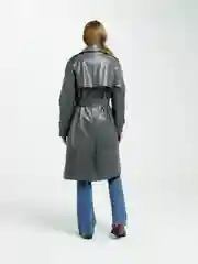 Хром тренч женский длинный, экокожа