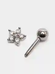 Голубой микросерьга ( пирсинг ) "Silver" со стержнем из нержавеющей стали