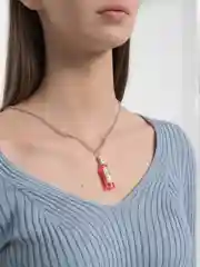 Красный цепочка с подвеской "Бутылочка"