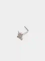 Тёмно-серый пирсинг для носа "Silver" со стержнем из титановой стали