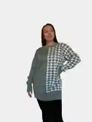 Свитер, гусиная лапка, женский, оверсайз