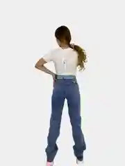 Джинсы женские, с высокой талией и цветным поясом