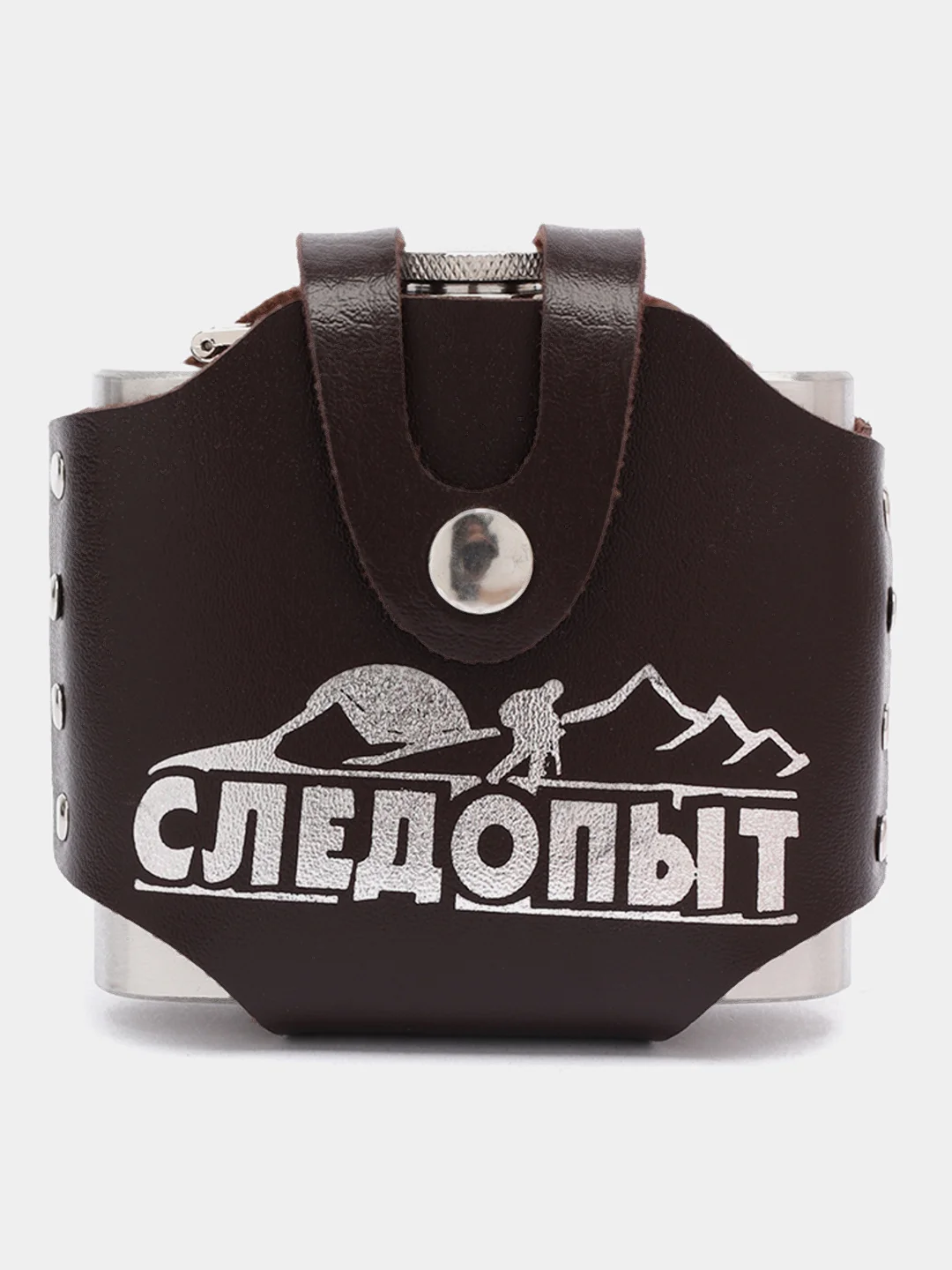 Фляжка Freezly, в кожаном чехле