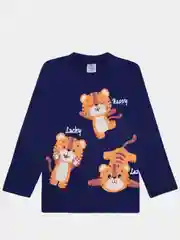 Темно-синий лонгслив для мальчика, 1-4 года, 100% хлопок