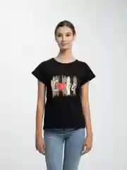 Черный женская футболка с принтом 100% хлопок