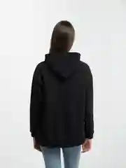 Черный худи женское с капюшоном, оверсайз