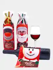Алый новогодний чехол для бутылки