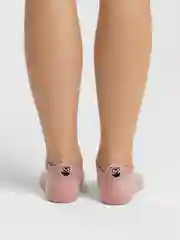 Розовый короткие носки женские "смешное лицо"