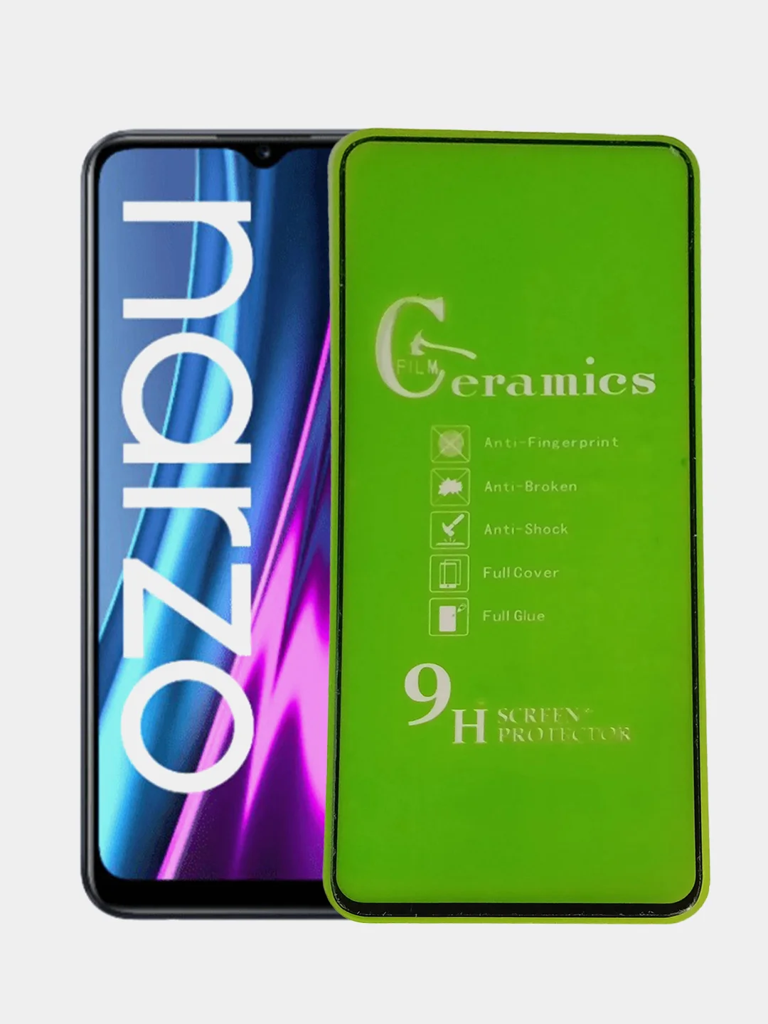 Черный защитное стекло-пленка для Realme NARZO 50, керамическая