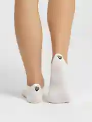Белый короткие носки женские "смешное лицо"