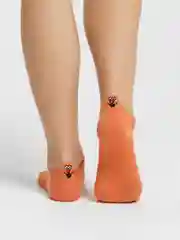 Молочный короткие носки женские "смешное лицо"