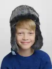 Черный ушанка для мальчиков, 2 цвета