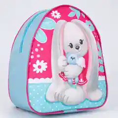 Голубой детский рюкзак зайчик/кот/ для детского сада