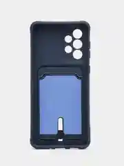 Темно-синий чехол Samsung Galaxy A33, Самсунг Галакси А33 5G силиконовый, с карманом для карты