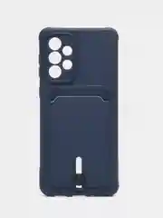 Темно-синий чехол Samsung Galaxy A33, Самсунг Галакси А33 5G силиконовый, с карманом для карты