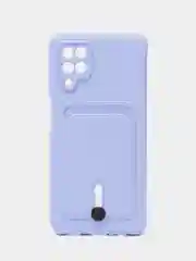 Лавандовый чехол Samsung Galaxy A12 / M12, Самсунг Галакси А12 / М12 силиконовый с карманом для карты